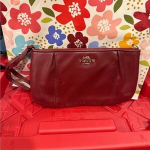 Coach Red Leather Wristlet